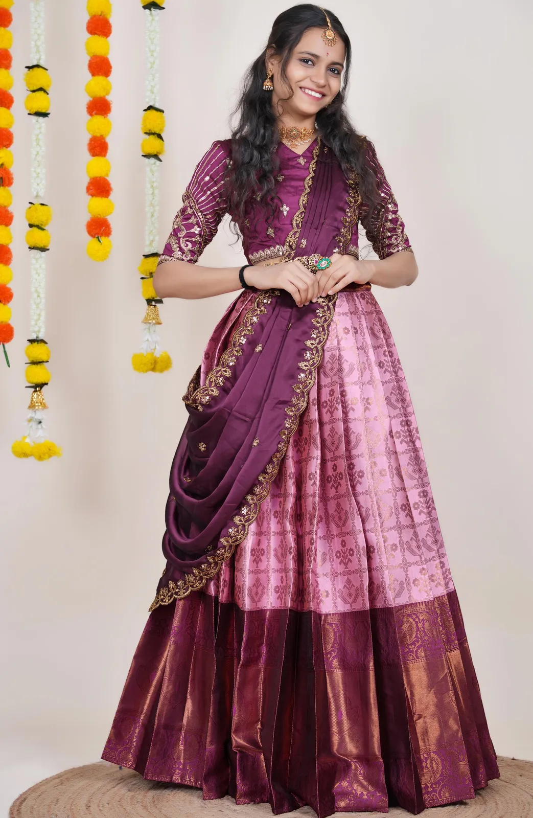 South Indian Festival Traditional Half Saree Ojasvini - Image 19