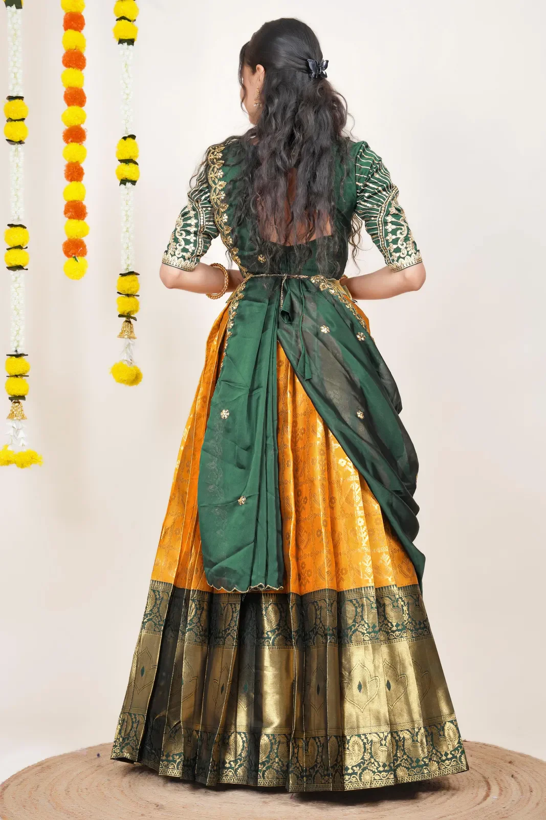South Indian Festival Traditional Half Saree Ojasvini - Image 39