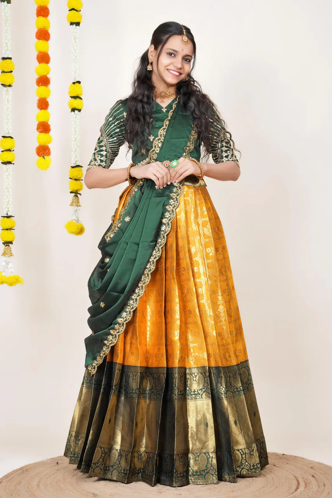 South Indian Festival Traditional Half Saree Ojasvini - Image 72