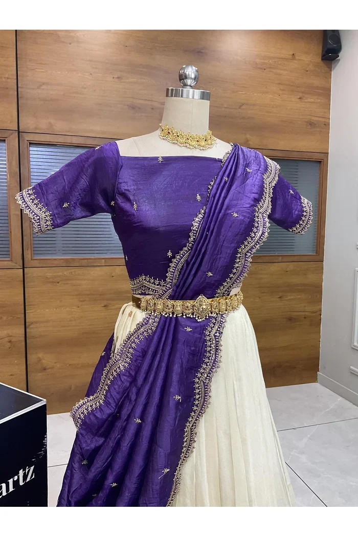 South Indian Festival Traditional Half Saree Premalu - Image 17