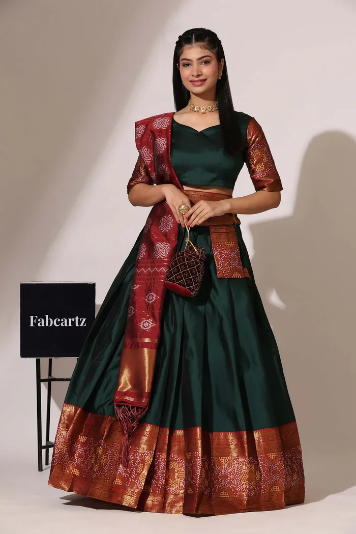South Indian Festival Traditional Half Saree PushpaBandhini - Image 16