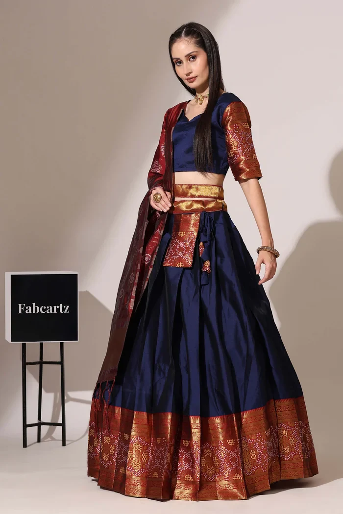South Indian Festival Traditional Half Saree PushpaBandhini - Image 25