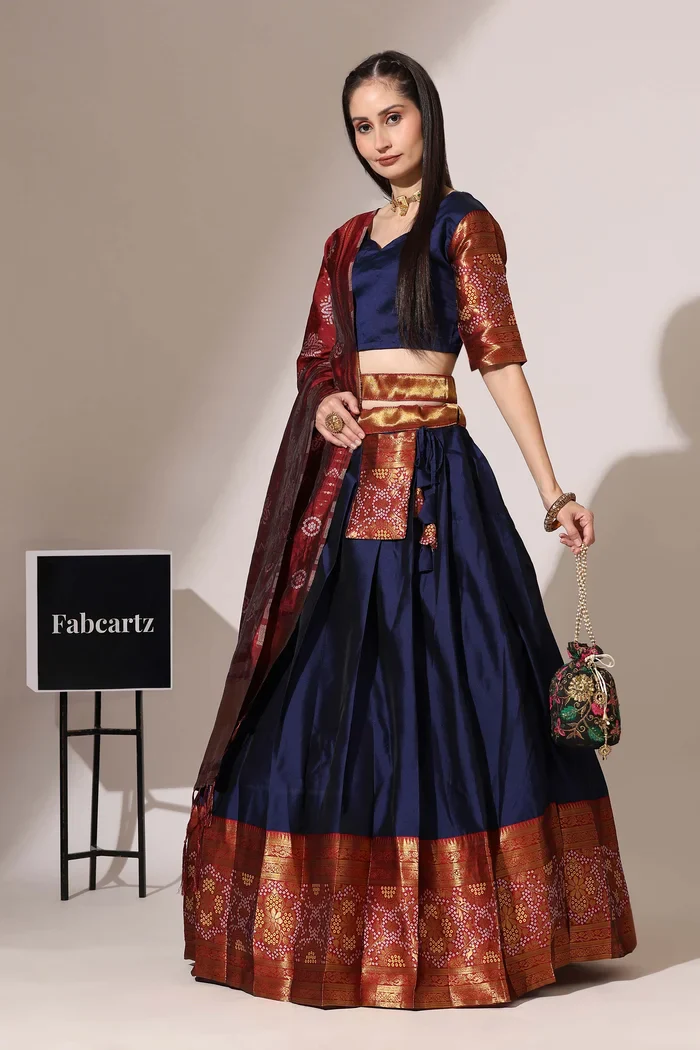 South Indian Festival Traditional Half Saree PushpaBandhini - Image 26
