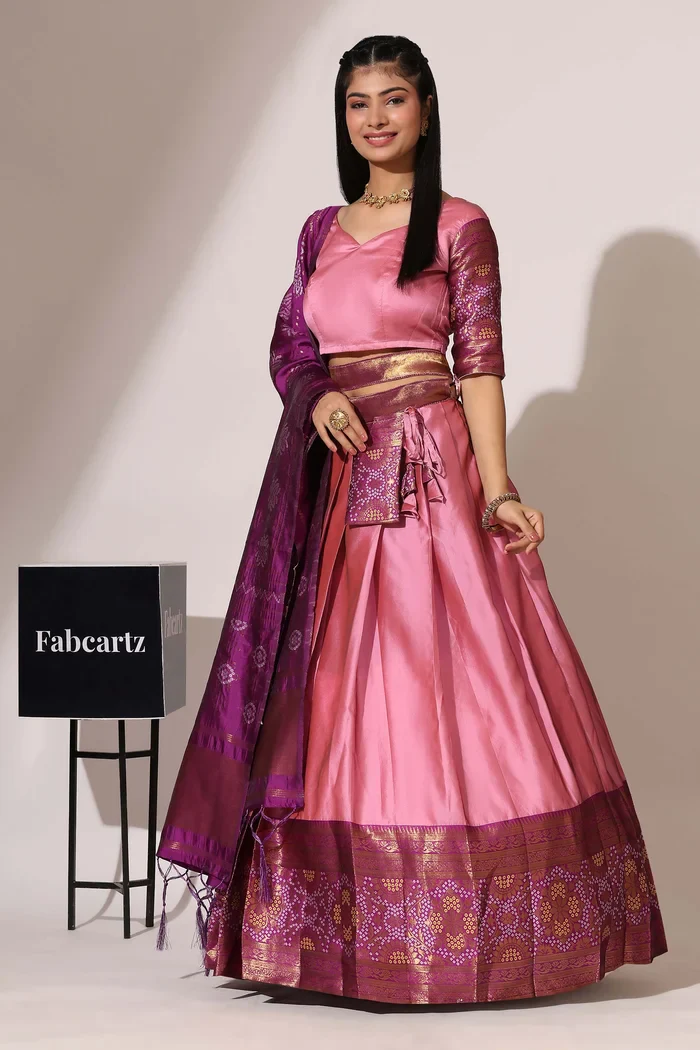 South Indian Festival Traditional Half Saree PushpaBandhini - Image 5