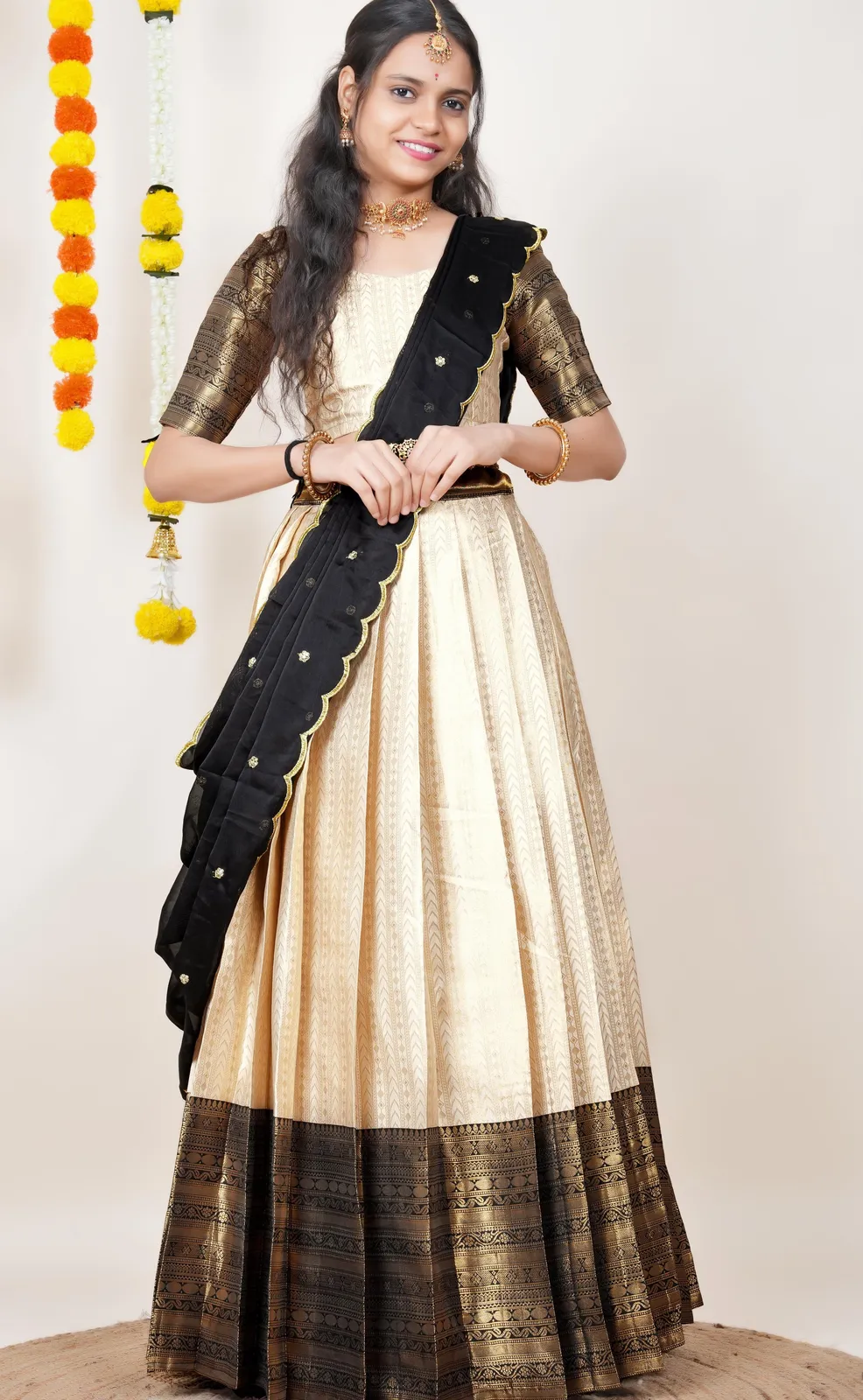 South Indian Festival Traditional Half Saree Rehani - Image 11