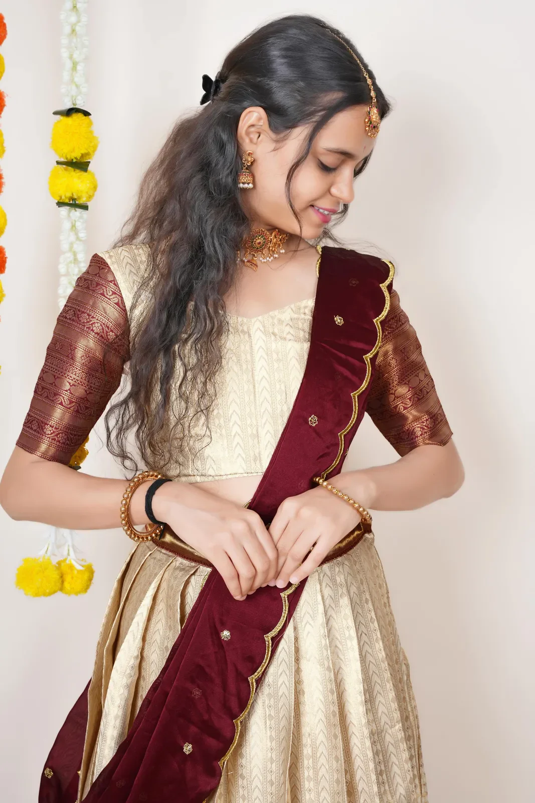 South Indian Festival Traditional Half Saree Rehani - Image 110