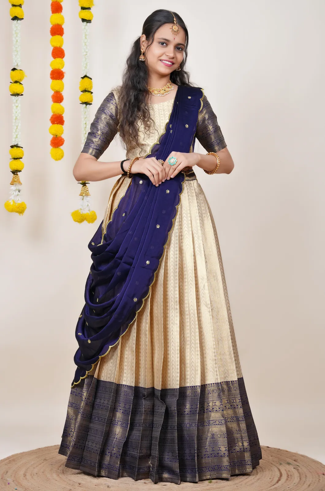 South Indian Festival Traditional Half Saree Rehani - Image 111