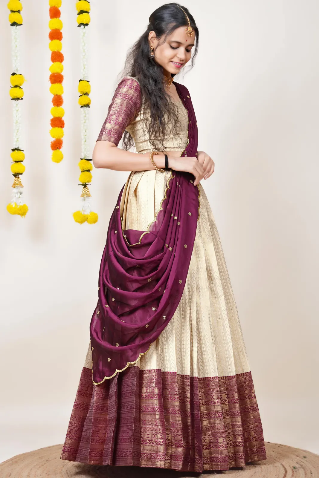 South Indian Festival Traditional Half Saree Rehani - Image 125