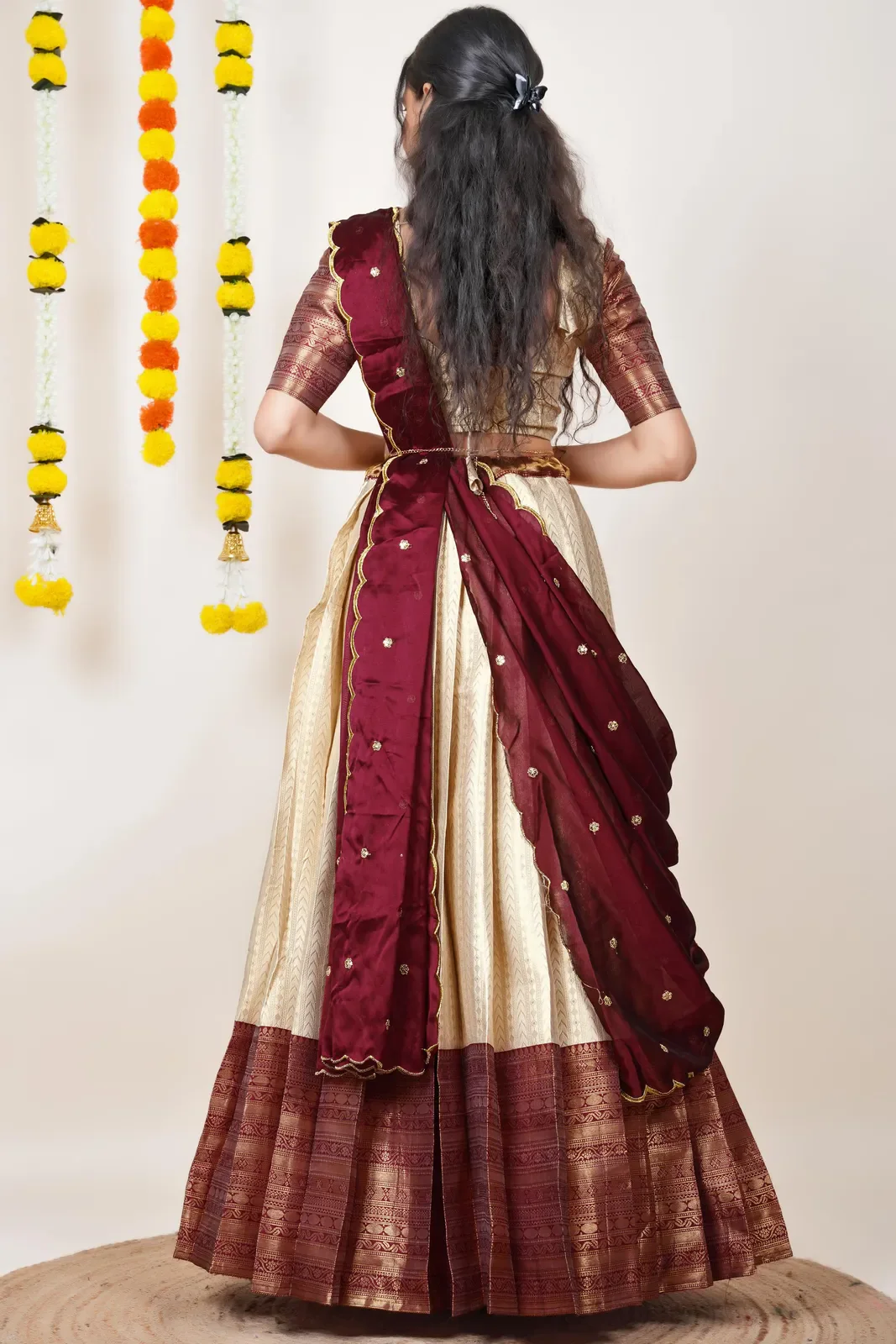 South Indian Festival Traditional Half Saree Rehani - Image 32