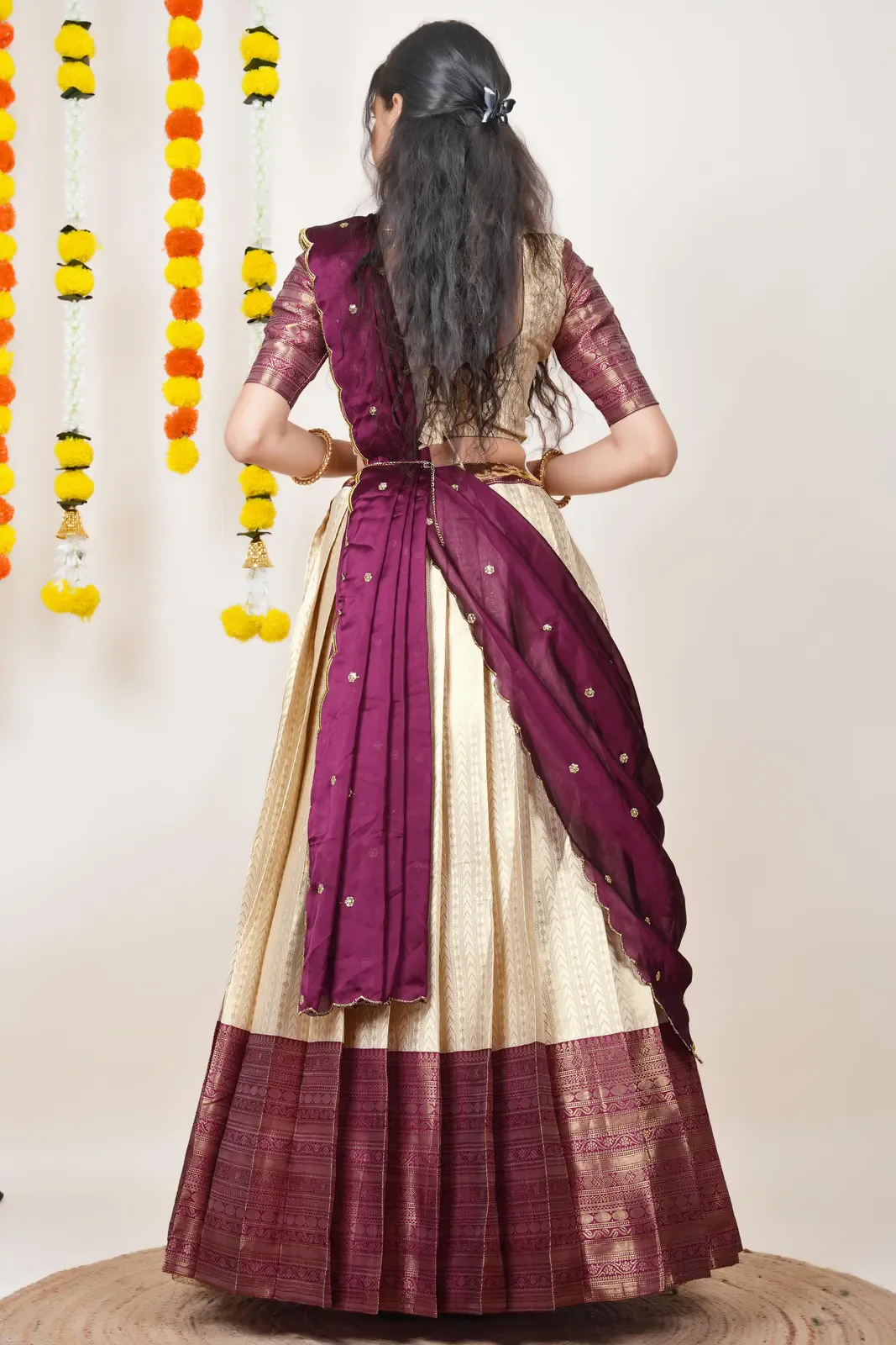 South Indian Festival Traditional Half Saree Rehani - Image 62