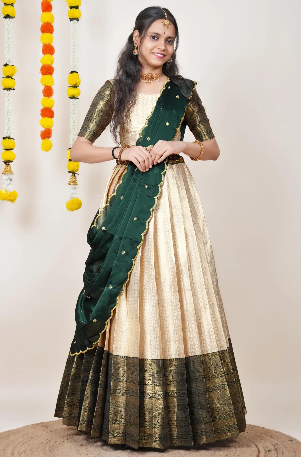 South Indian Festival Traditional Half Saree Rehani - Image 81