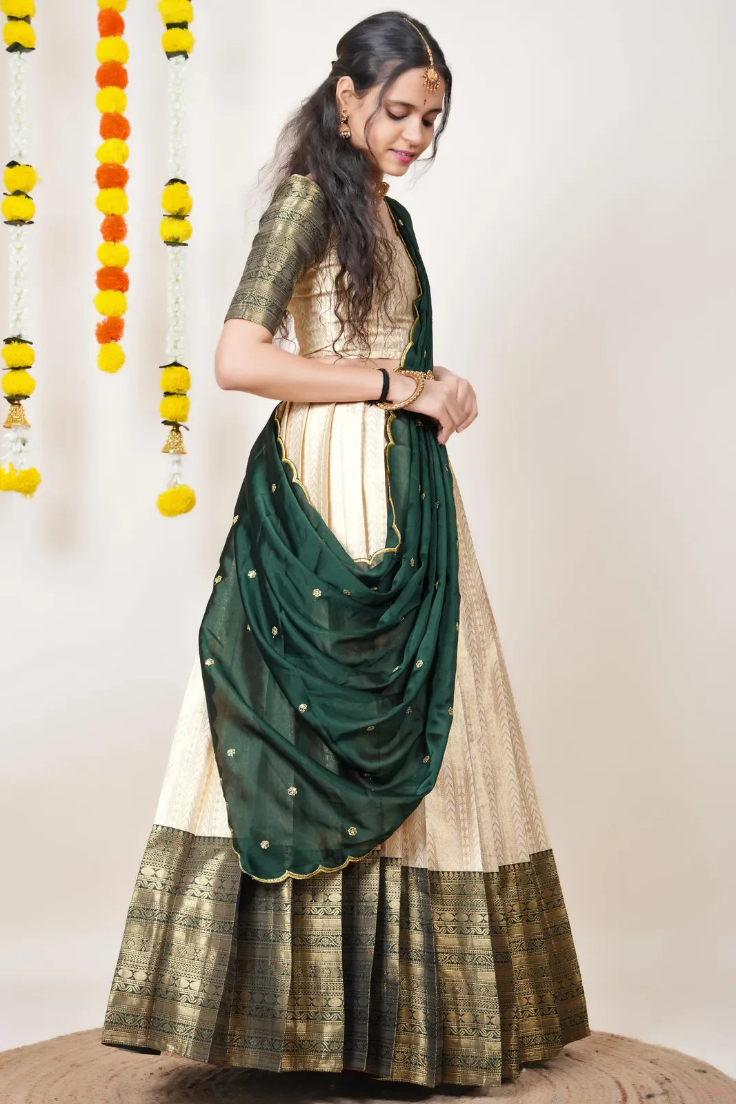 South Indian Festival Traditional Half Saree Rehani - Image 83