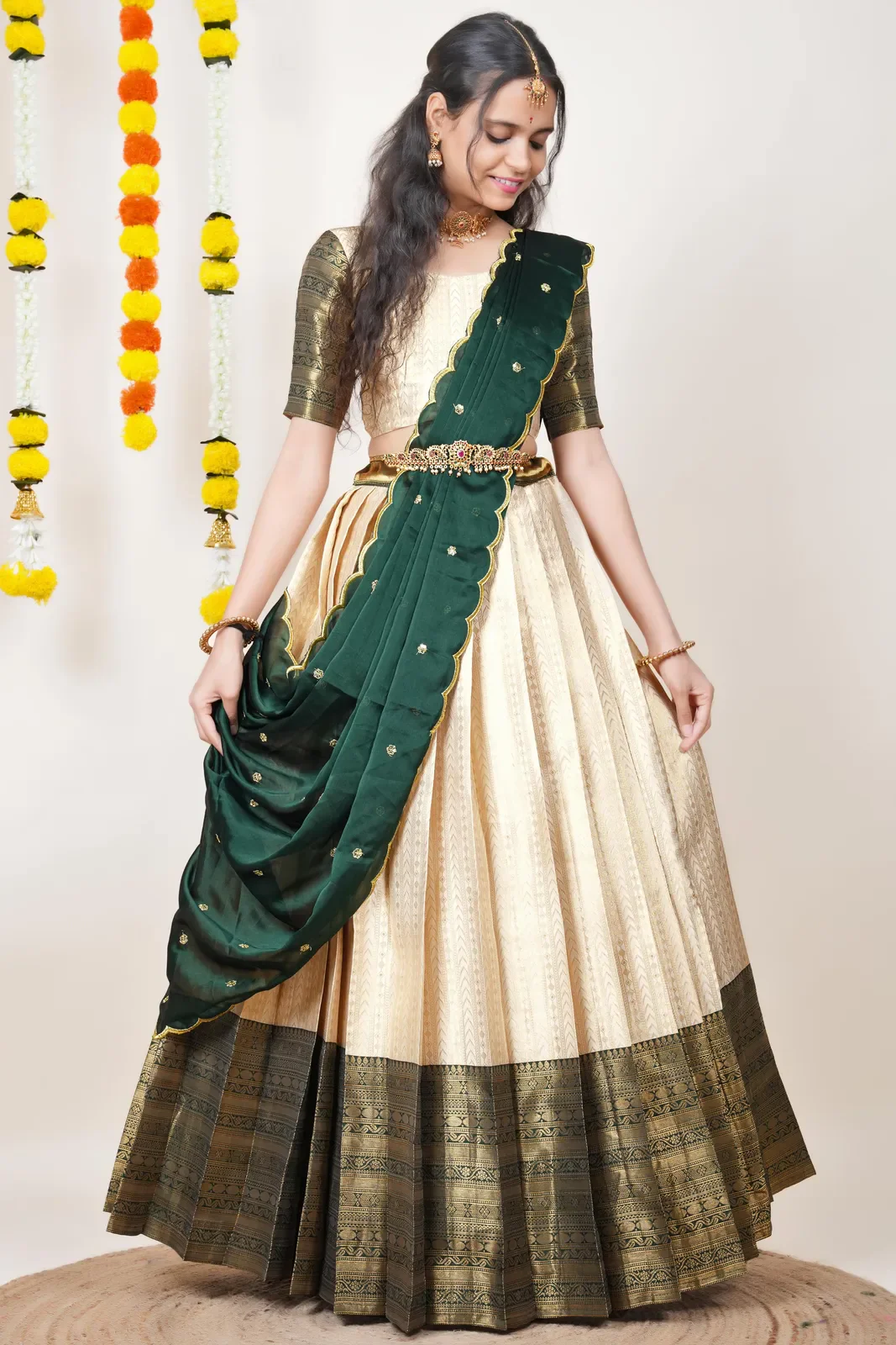 South Indian Festival Traditional Half Saree Rehani - Image 85