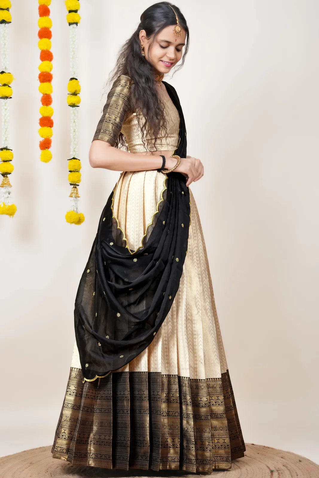 South Indian Festival Traditional Half Saree Rehani - Image 89