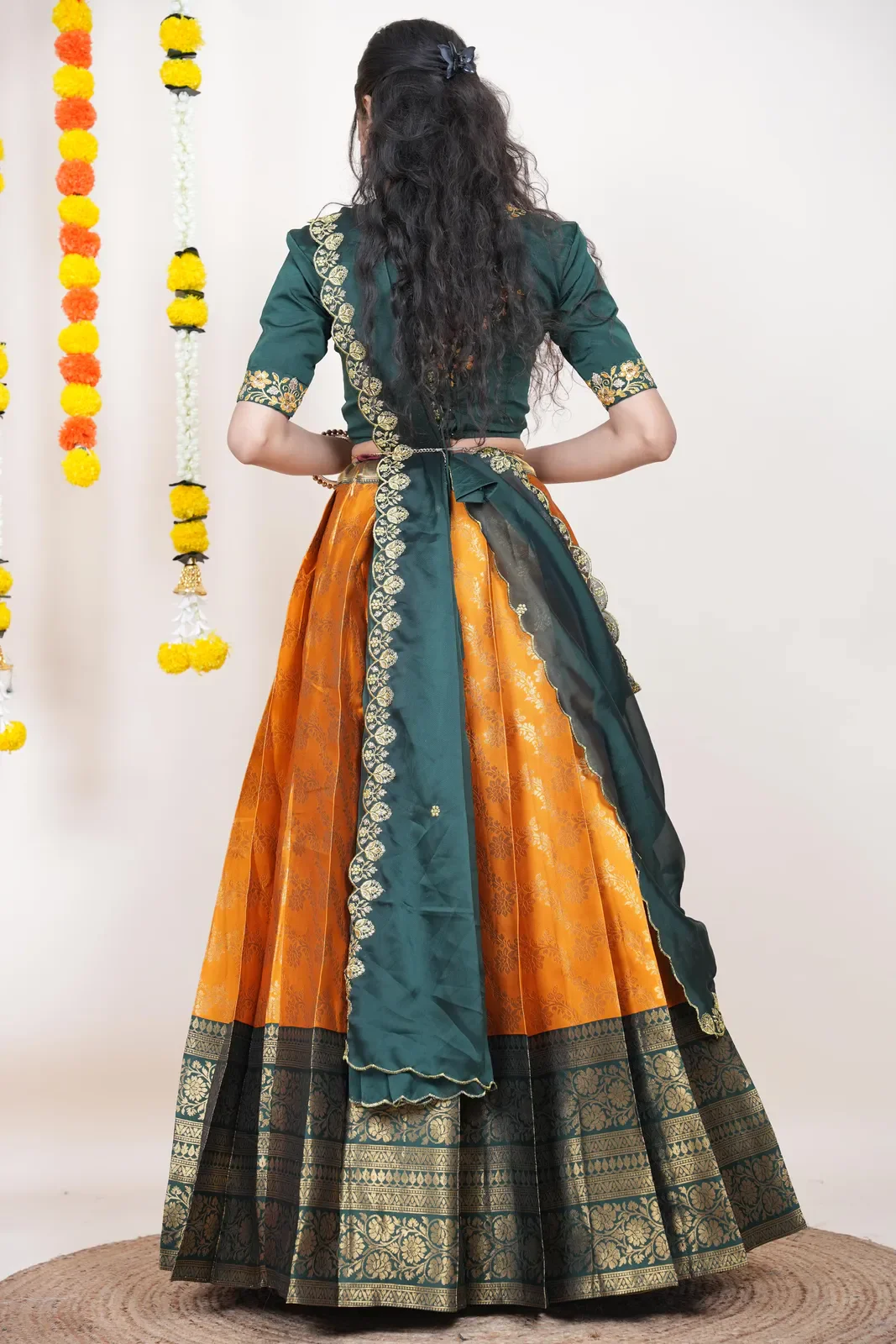 South Indian Festival Traditional Half Saree Rithvika - Image 32
