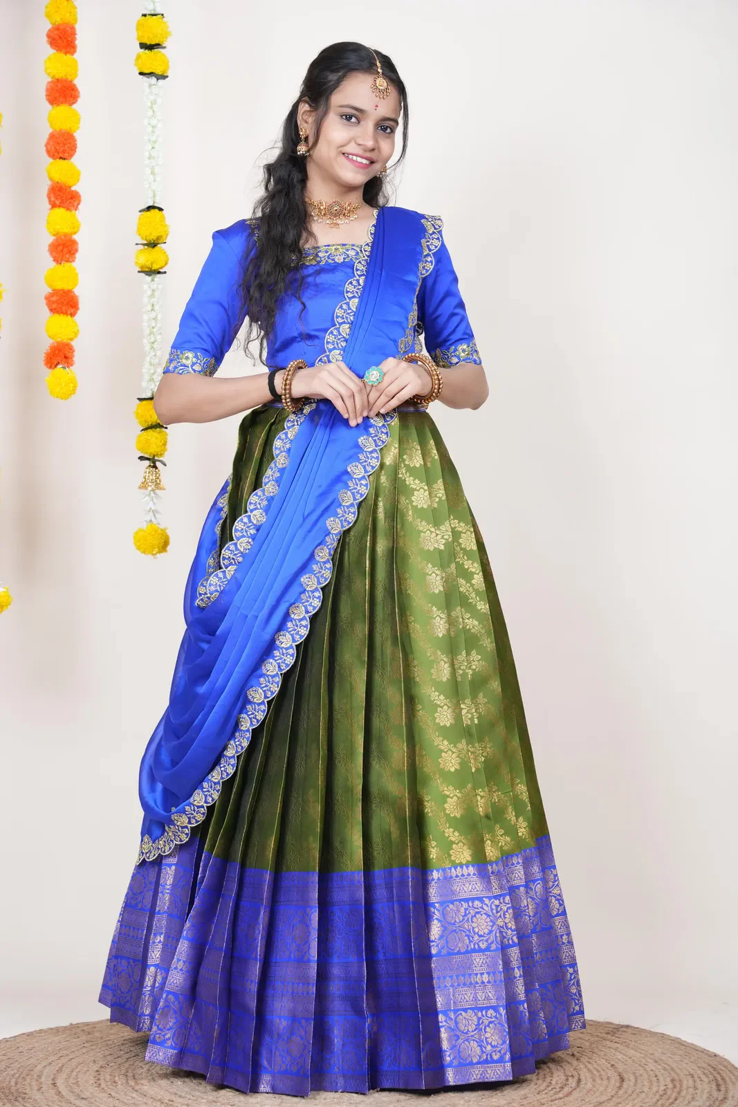 South Indian Festival Traditional Half Saree Rithvika - Image 52