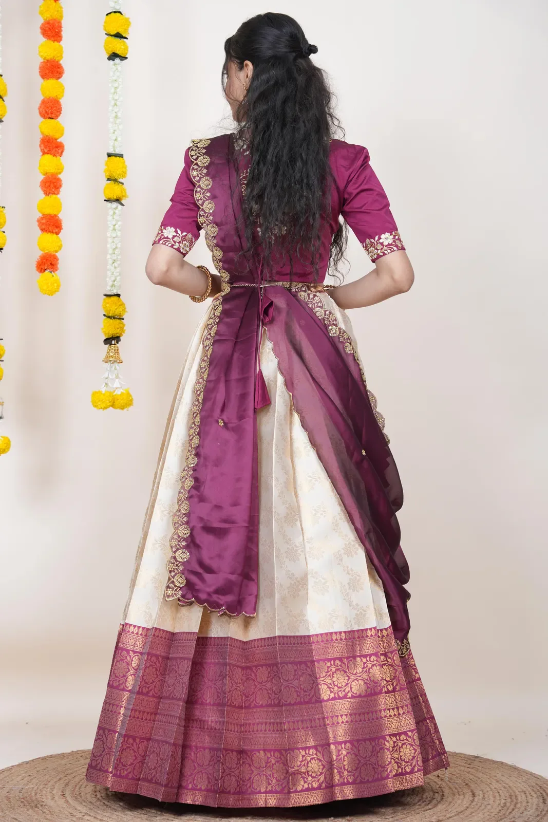 South Indian Festival Traditional Half Saree Rithvika - Image 77