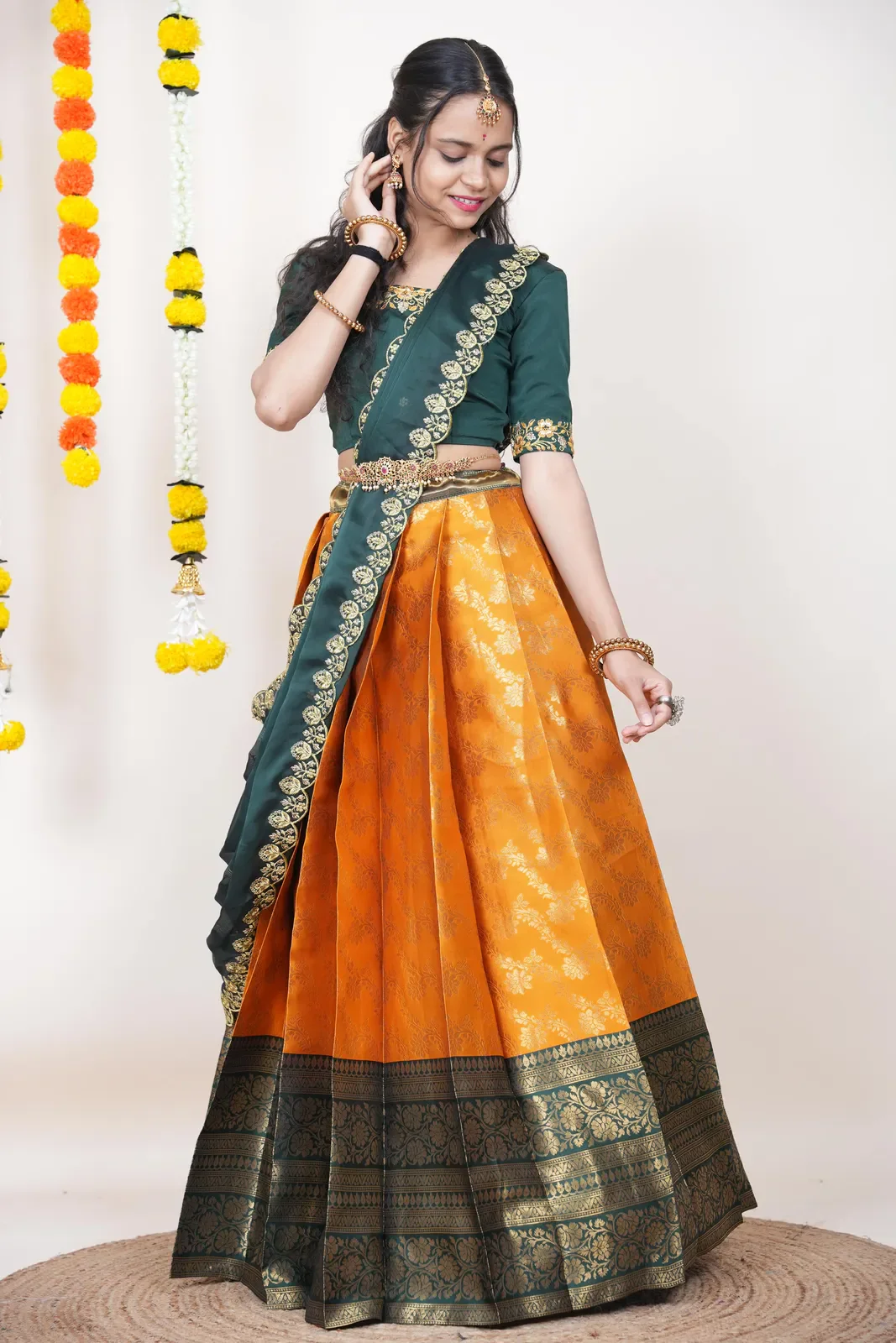 South Indian Festival Traditional Half Saree Rithvika - Image 85