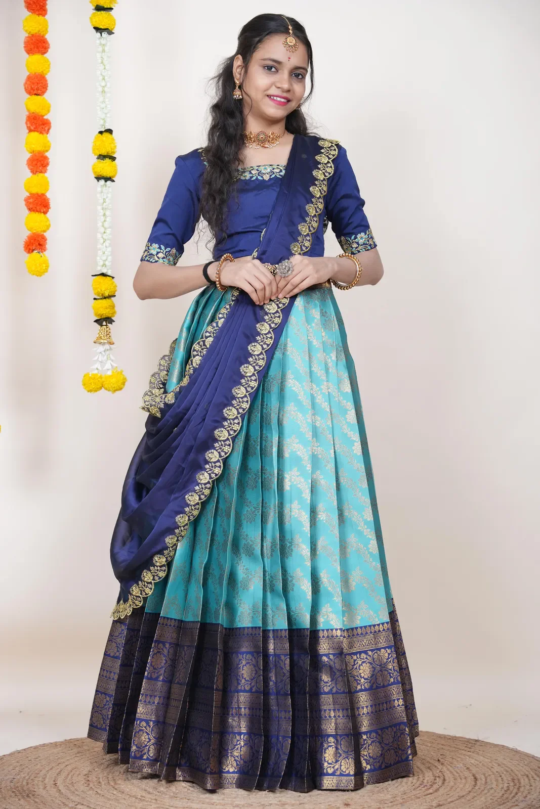 South Indian Festival Traditional Half Saree Rithvika - Image 86