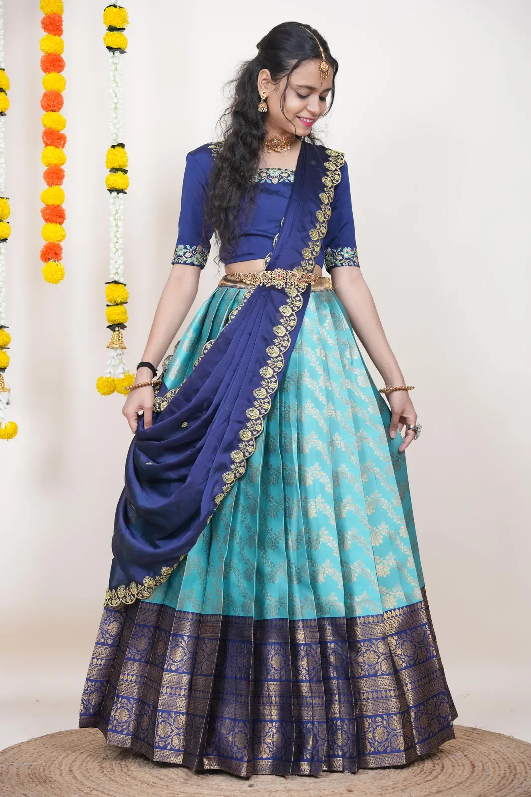 South Indian Festival Traditional Half Saree Rithvika - Image 90