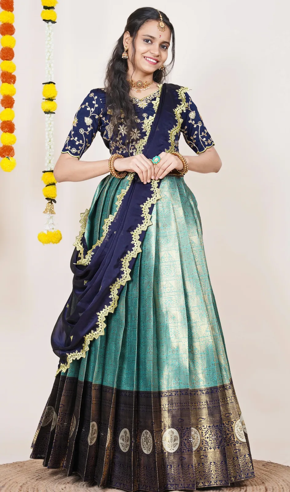 South Indian Festival Traditional Half Saree Shailee - Image 21