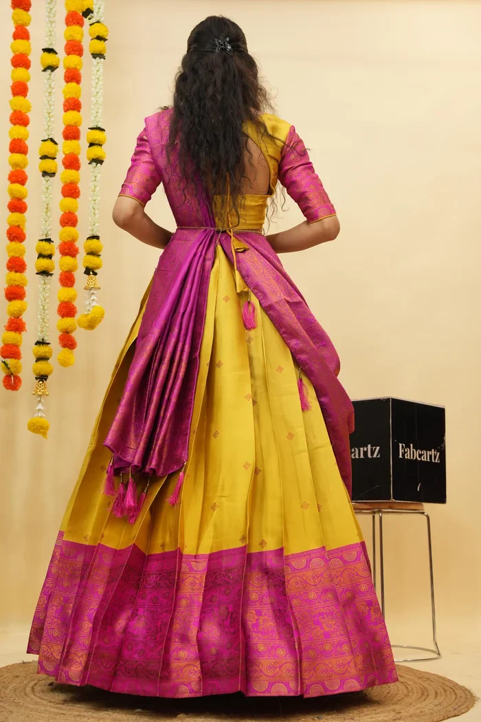 South Indian Festival Traditional Half Saree SquarePAttu - Image 10