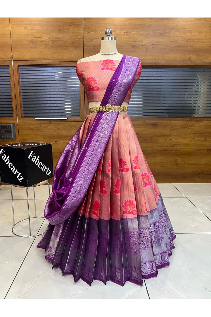 South Indian Festival Traditional Half Saree Srikarthikeyan
