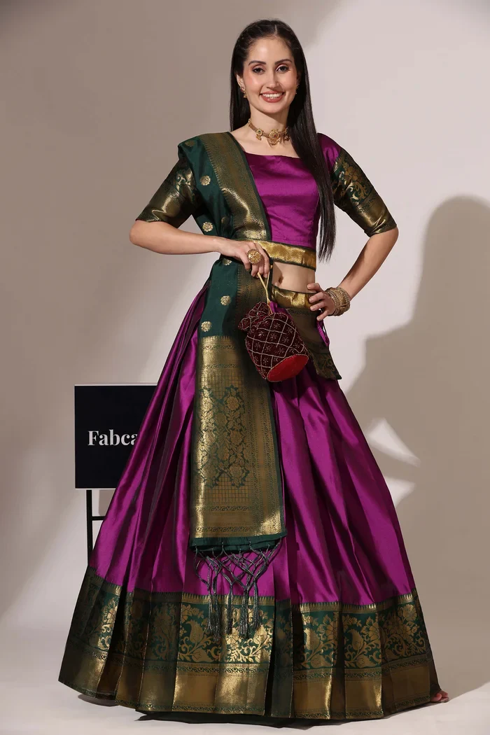 South Indian Festival Traditional Half Saree Sundarii - Image 11