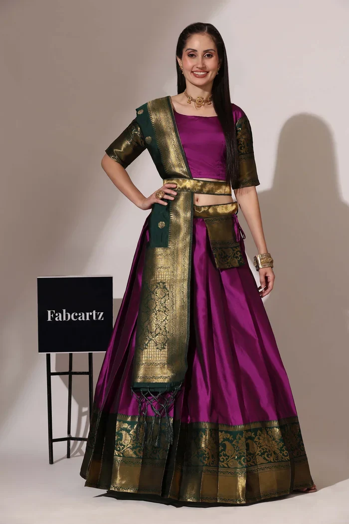 South Indian Festival Traditional Half Saree Sundarii - Image 13