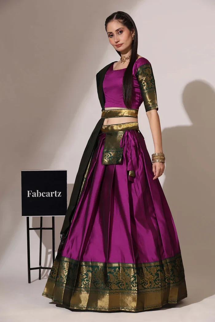 South Indian Festival Traditional Half Saree Sundarii - Image 14