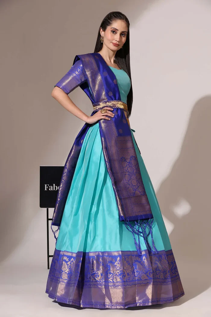 South Indian Festival Traditional Half Saree Sundarii - Image 34
