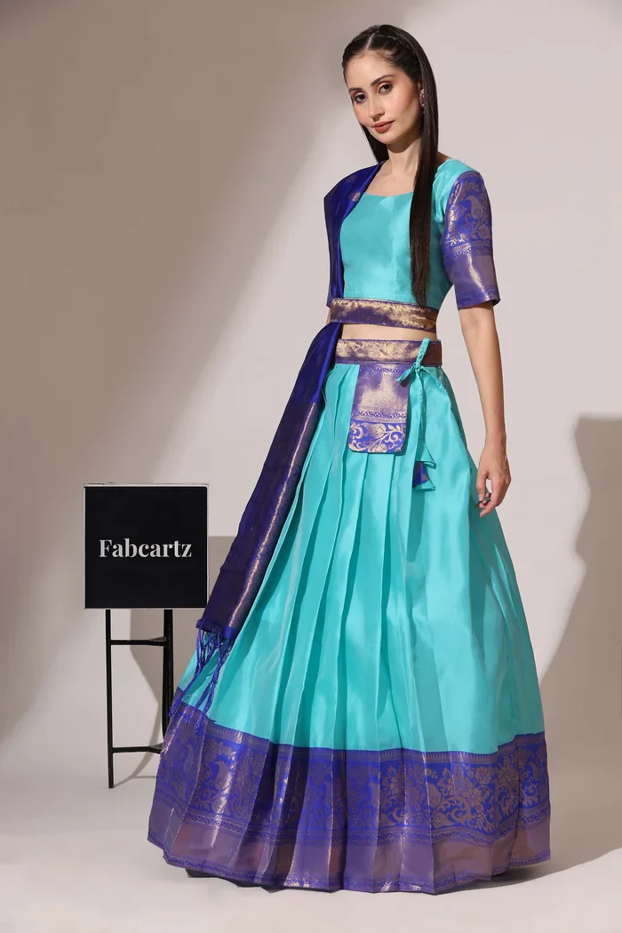 South Indian Festival Traditional Half Saree Sundarii - Image 35