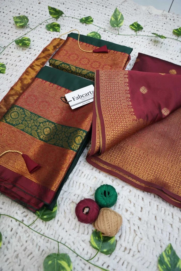 South Indian Festival Traditional Half Saree UniversalPlain - Image 56