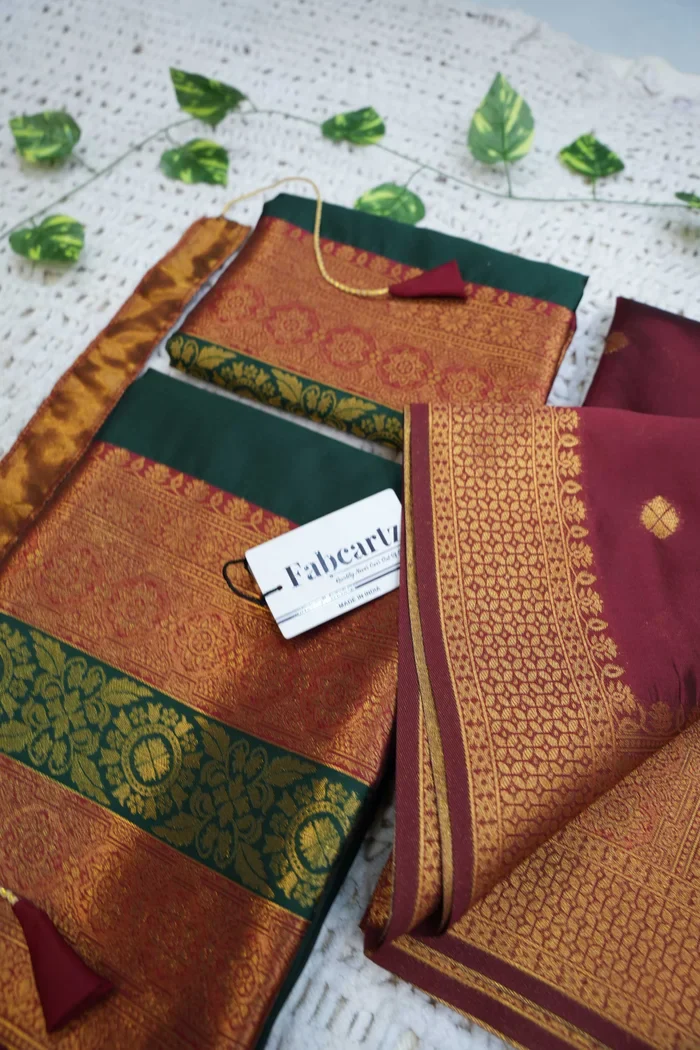 South Indian Festival Traditional Half Saree UniversalPlain - Image 57