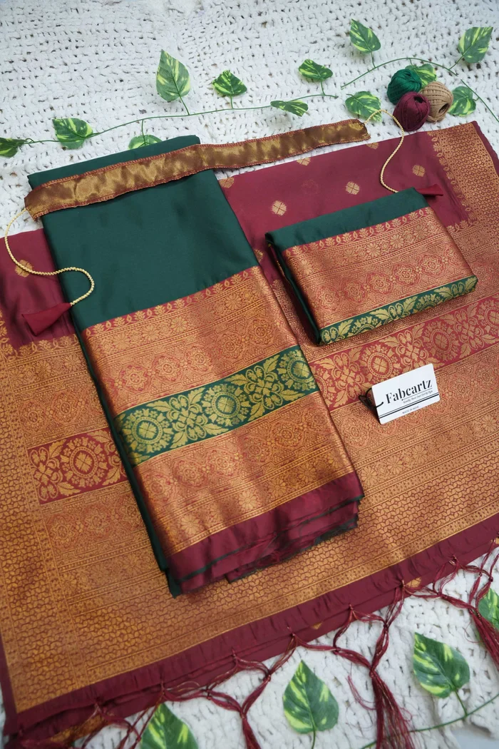 South Indian Festival Traditional Half Saree UniversalPlain - Image 58