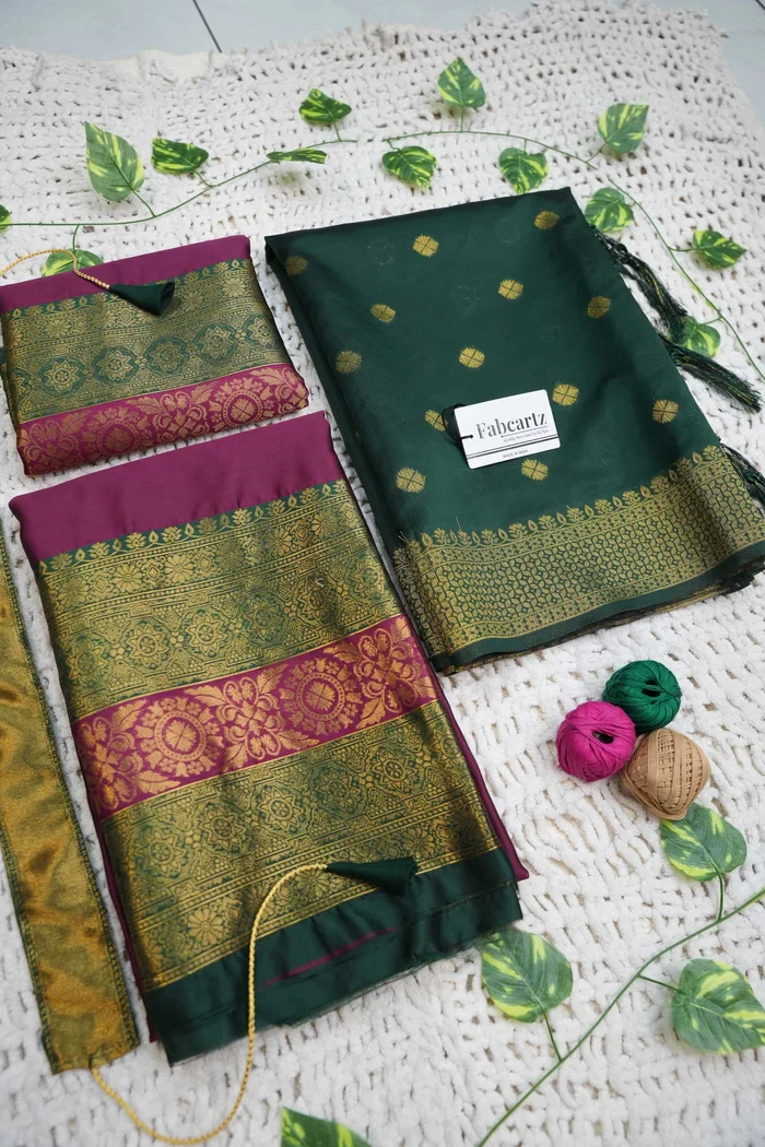 South Indian Festival Traditional Half Saree UniversalPlain - Image 62