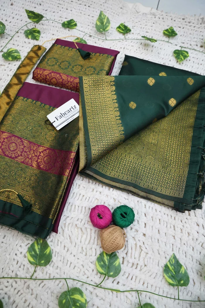South Indian Festival Traditional Half Saree UniversalPlain - Image 63