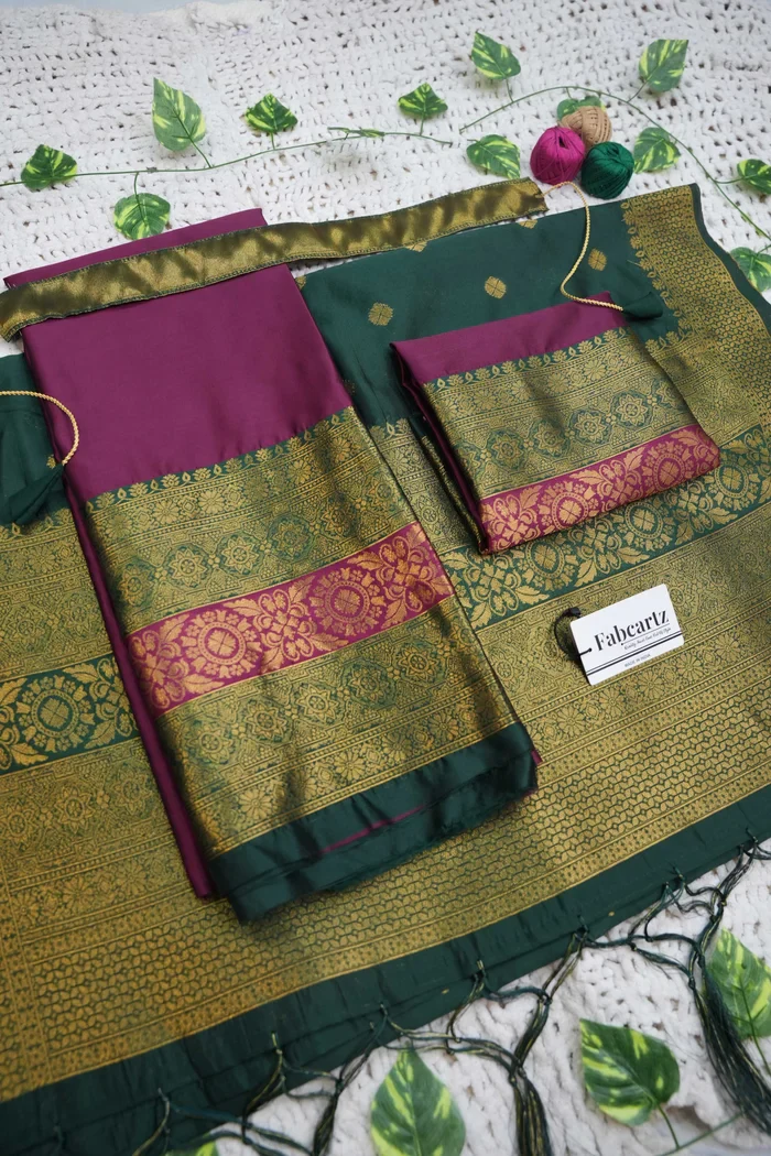South Indian Festival Traditional Half Saree UniversalPlain - Image 65
