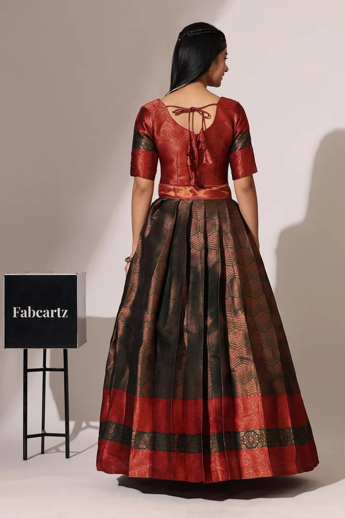 South Indian Festival Traditional Half Saree UniversalWork - Image 16