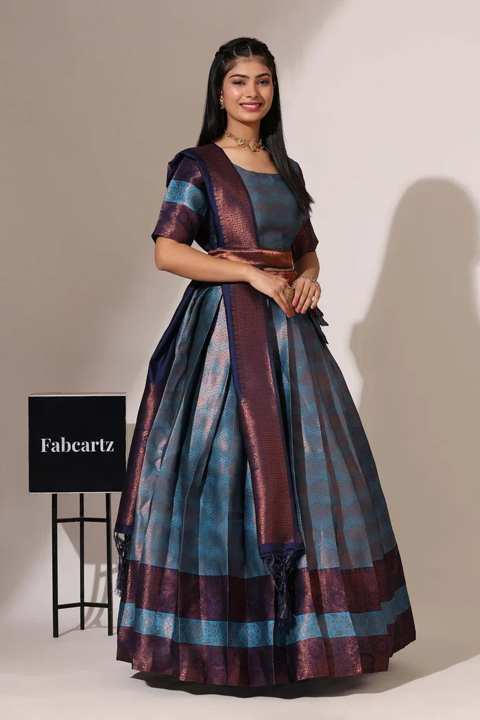 South Indian Festival Traditional Half Saree UniversalWork - Image 23