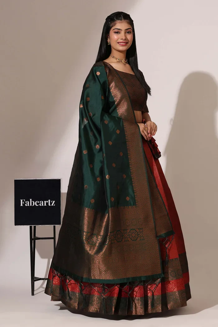 South Indian Festival Traditional Half Saree UniversalWork - Image 34