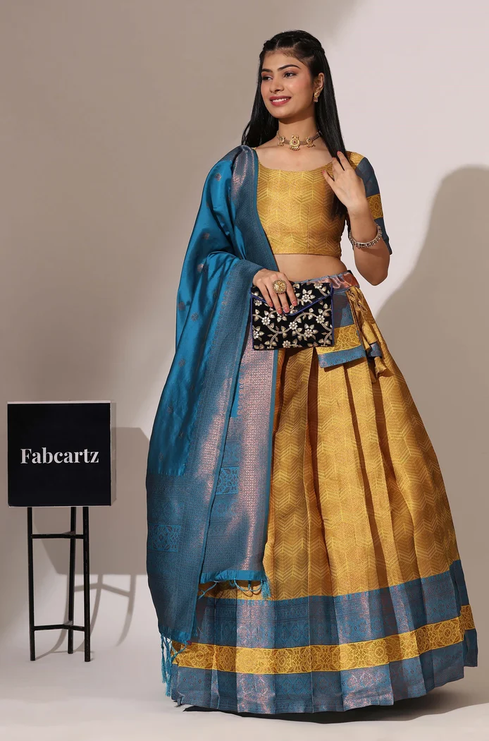 South Indian Festival Traditional Half Saree UniversalWork - Image 42