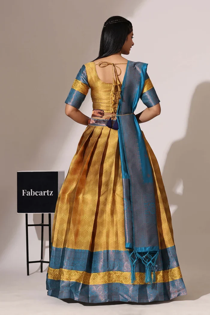 South Indian Festival Traditional Half Saree UniversalWork - Image 43