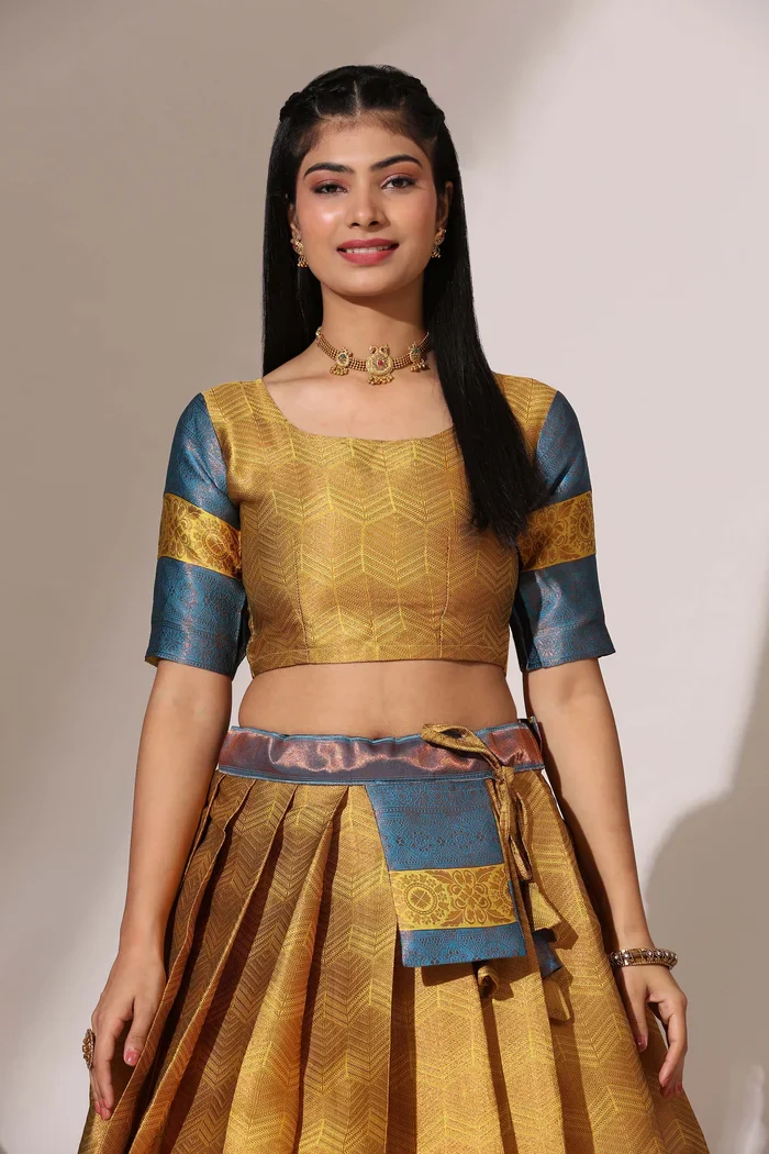 South Indian Festival Traditional Half Saree UniversalWork - Image 49
