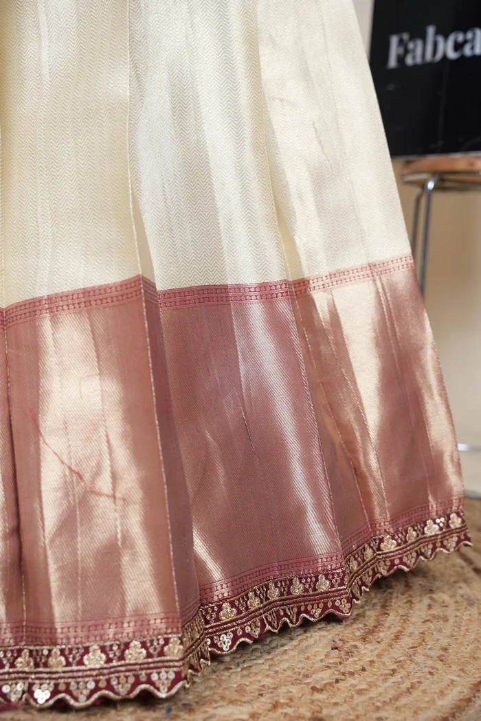 South Indian Festival Traditional Half Saree with Embroidered Blouse & Dupatta Kanika - Image 18