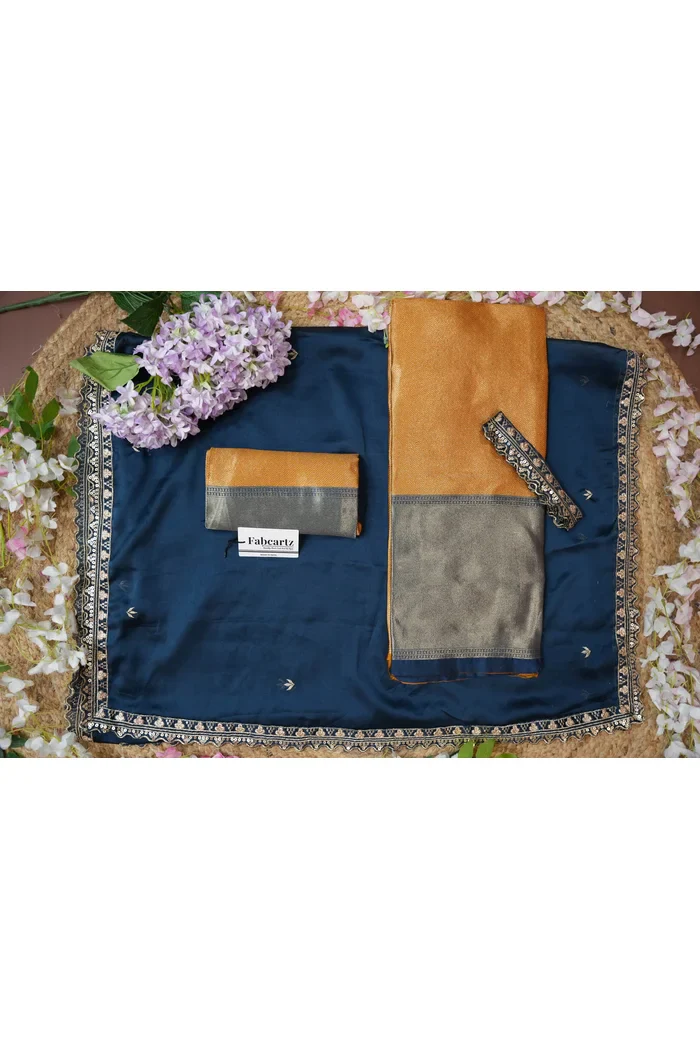 South Indian Festival Traditional Half Saree with Embroidered Blouse & Dupatta Kanika - Image 63