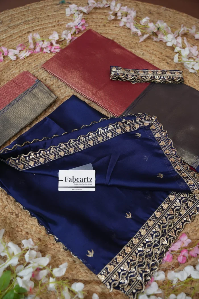 South Indian Festival Traditional Half Saree with Embroidered Blouse & Dupatta Kanika - Image 66