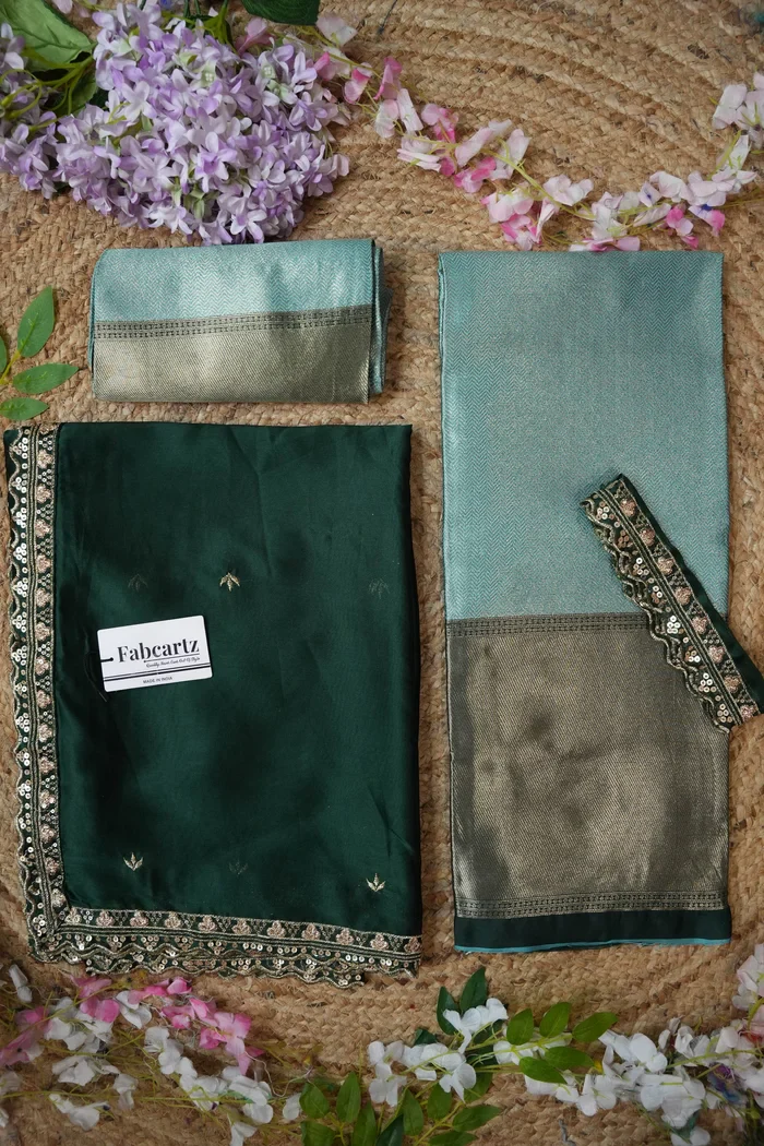 South Indian Festival Traditional Half Saree with Embroidered Blouse & Dupatta Kanika - Image 72