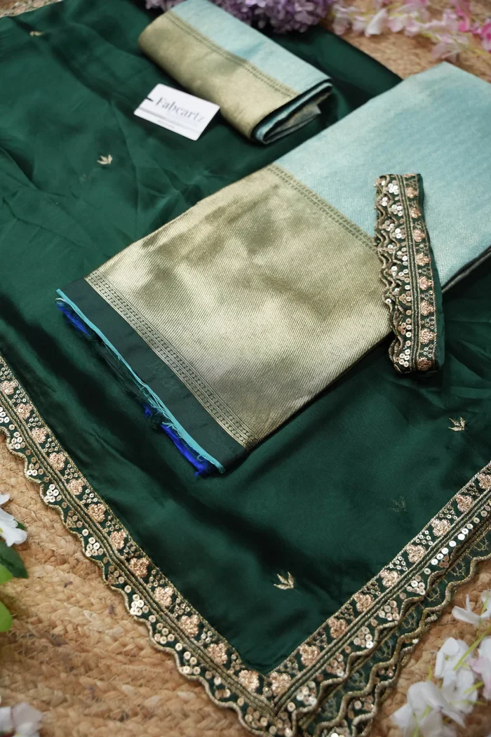 South Indian Festival Traditional Half Saree with Embroidered Blouse & Dupatta Kanika - Image 75