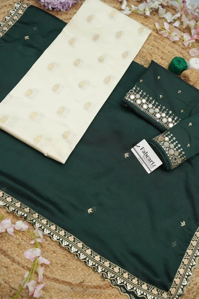 South Indian Festival Traditional Half Saree with Embroidered Blouse & Dupatta Ridhima - Image 44